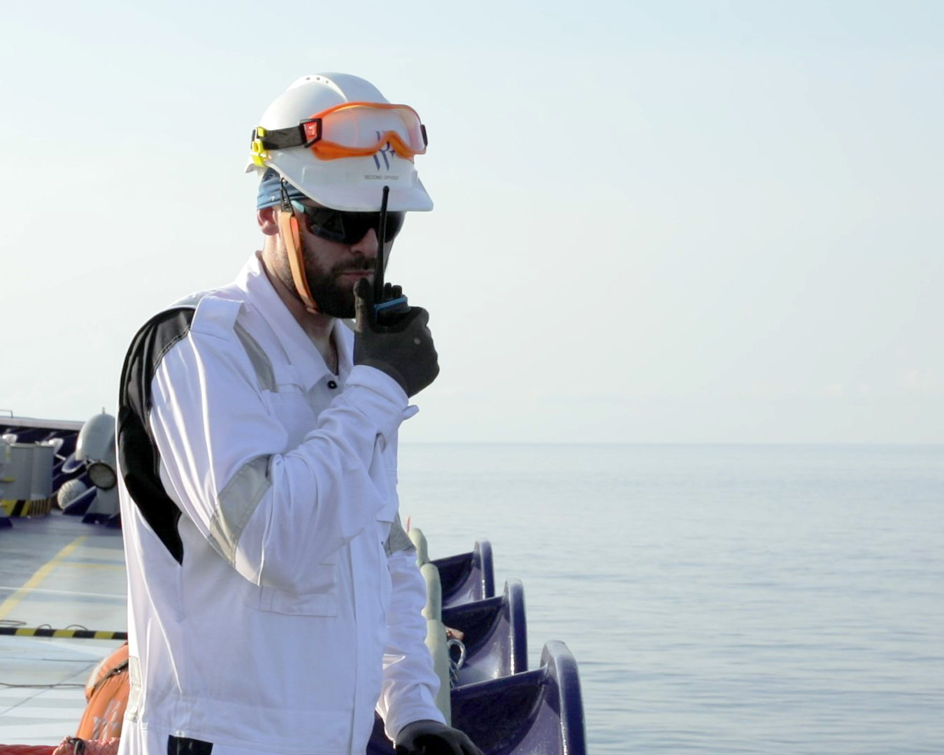 A crew overseeing STS operations at sea onboard BW Balder