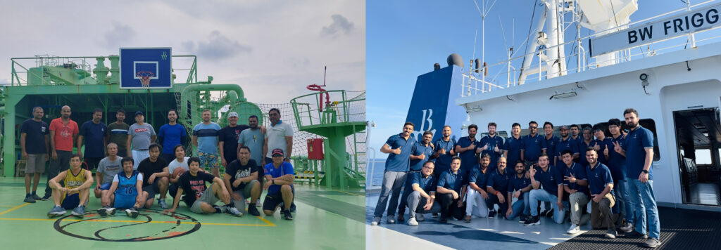 Crew onboard BW Magellan and BW Frigg