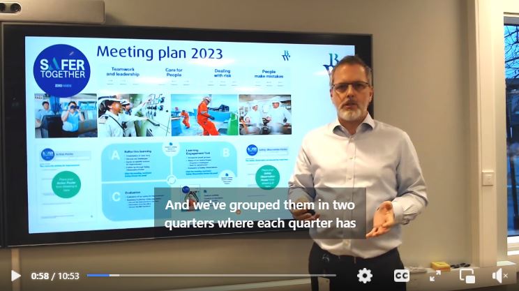 Jostein Vaagland, Risk & Safety Superintendent sharing highlights via a video recording